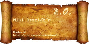 Mihl Osszián névjegykártya